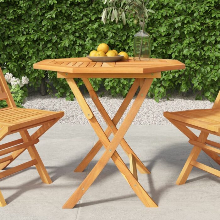 Table pliable de jardin 85x85x76 cm Bois de teck solide – Image 1