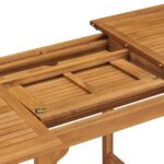 Table extensible de jardin (110-160)x80x75 cm Teck solide – Image 7