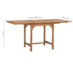 Table extensible de jardin (110-160)x80x75 cm Teck solide – Image 8