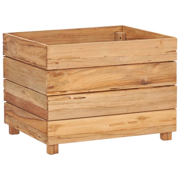Lit surélevé 50x40x38 cm Bois massif de teck et acier – Image 10