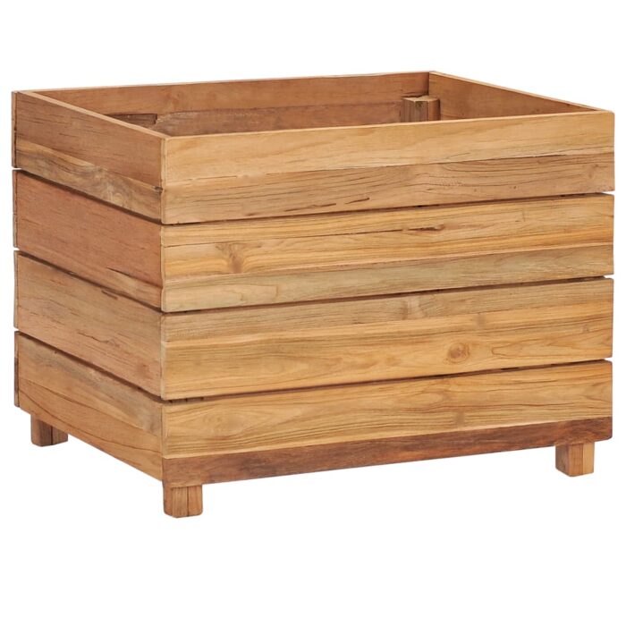 Lit surélevé 50x40x38 cm Bois massif de teck et acier – Image 11