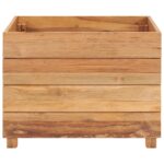 Lit surélevé 50x40x38 cm Bois massif de teck et acier – Image 2