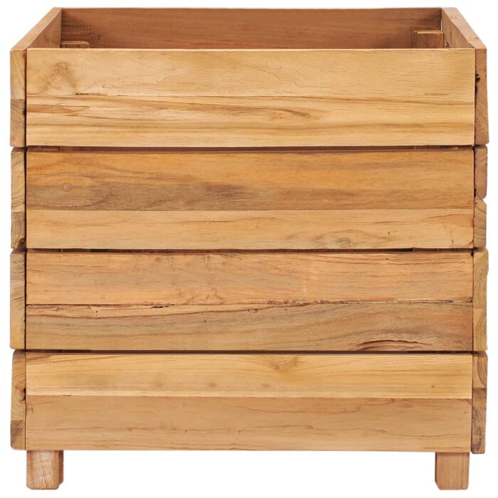 Lit surélevé 50x40x38 cm Bois massif de teck et acier – Image 3