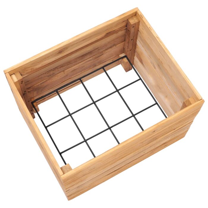 Lit surélevé 50x40x38 cm Bois massif de teck et acier – Image 4