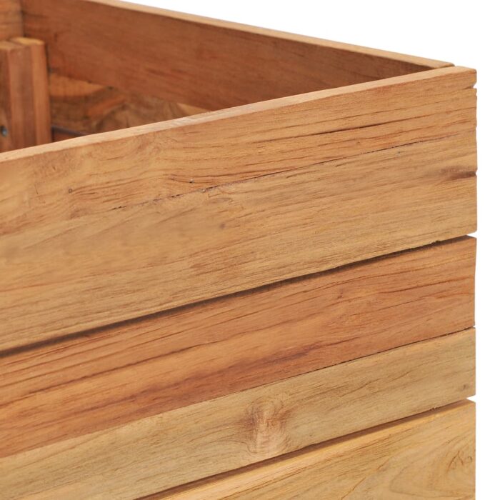 Lit surélevé 50x40x38 cm Bois massif de teck et acier – Image 6