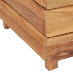 Lit surélevé 50x40x38 cm Bois massif de teck et acier – Image 7