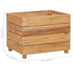 Lit surélevé 50x40x38 cm Bois massif de teck et acier – Image 8