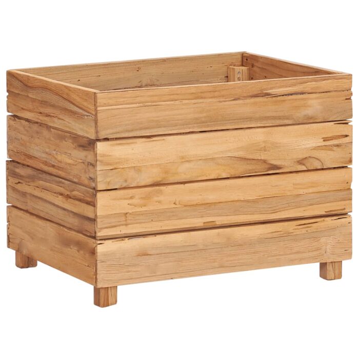 Lit surélevé 50x40x38 cm Bois massif de teck et acier – Image 9