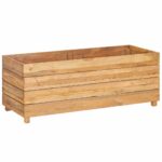 Lit surélevé 100x40x38 cm Bois massif de teck et acier – Image 10