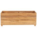 Lit surélevé 100x40x38 cm Bois massif de teck et acier – Image 2