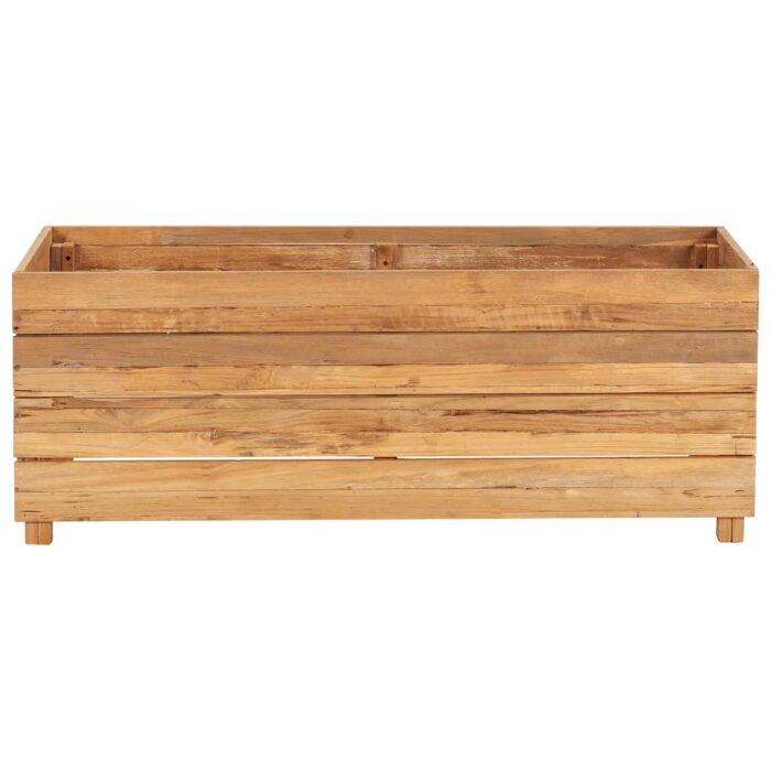 Lit surélevé 100x40x38 cm Bois massif de teck et acier – Image 2