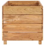 Lit surélevé 100x40x38 cm Bois massif de teck et acier – Image 3