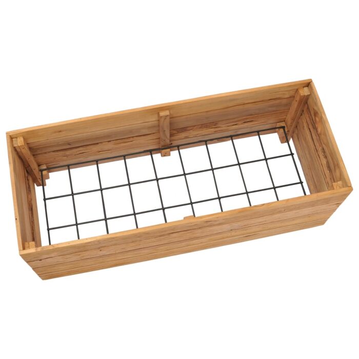 Lit surélevé 100x40x38 cm Bois massif de teck et acier – Image 4