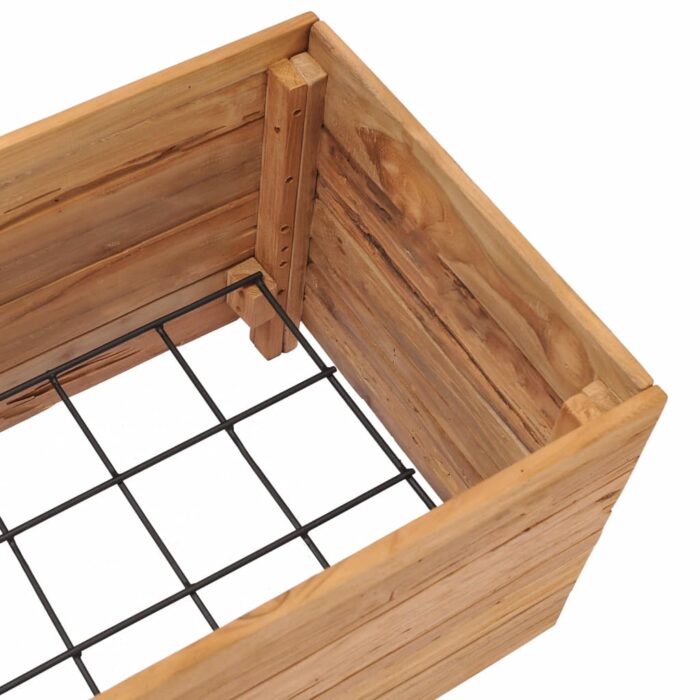 Lit surélevé 100x40x38 cm Bois massif de teck et acier – Image 5