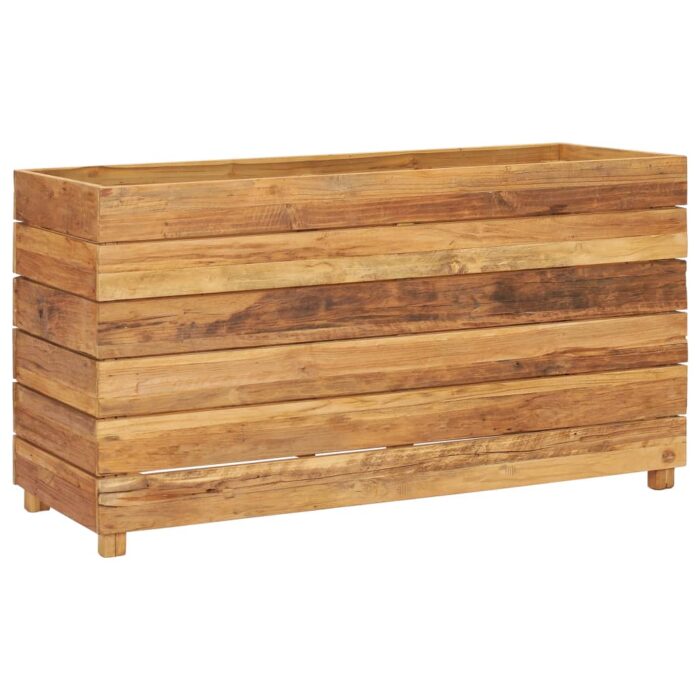 Lit surélevé 100x40x55 cm bois de teck recyclé et acier – Image 10