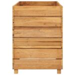Lit surélevé 100x40x55 cm bois de teck recyclé et acier – Image 3