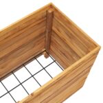 Lit surélevé 100x40x55 cm bois de teck recyclé et acier – Image 5