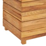 Lit surélevé 100x40x55 cm bois de teck recyclé et acier – Image 6
