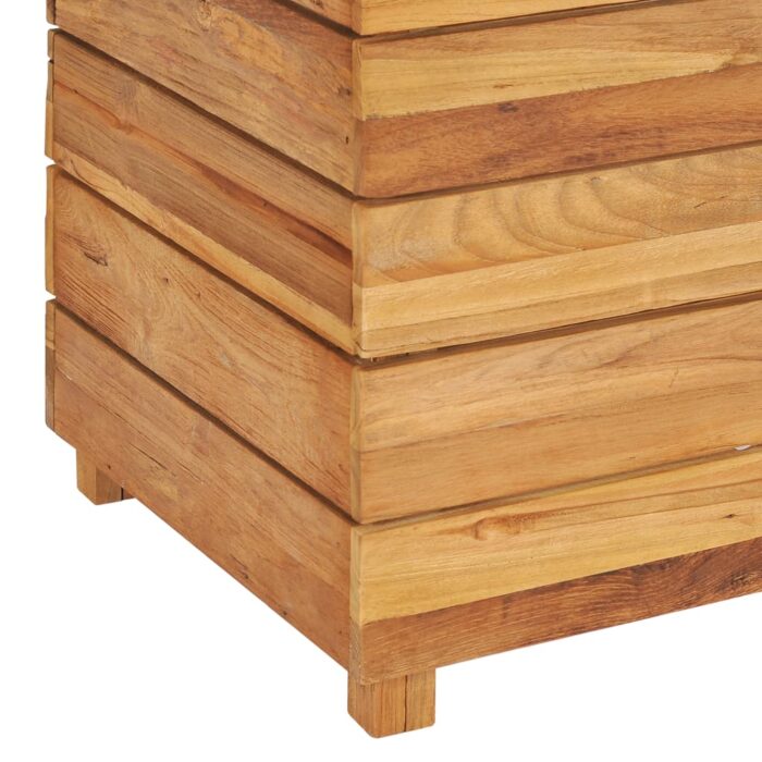 Lit surélevé 100x40x55 cm bois de teck recyclé et acier – Image 6