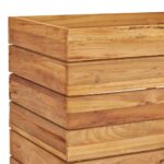 Lit surélevé 100x40x55 cm bois de teck recyclé et acier – Image 7