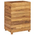 Lit surélevé 50x40x72 cm bois de teck recyclé et acier – Image 10