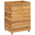 Lit surélevé 50x40x72 cm bois de teck recyclé et acier – Image 11