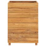 Lit surélevé 50x40x72 cm bois de teck recyclé et acier – Image 2