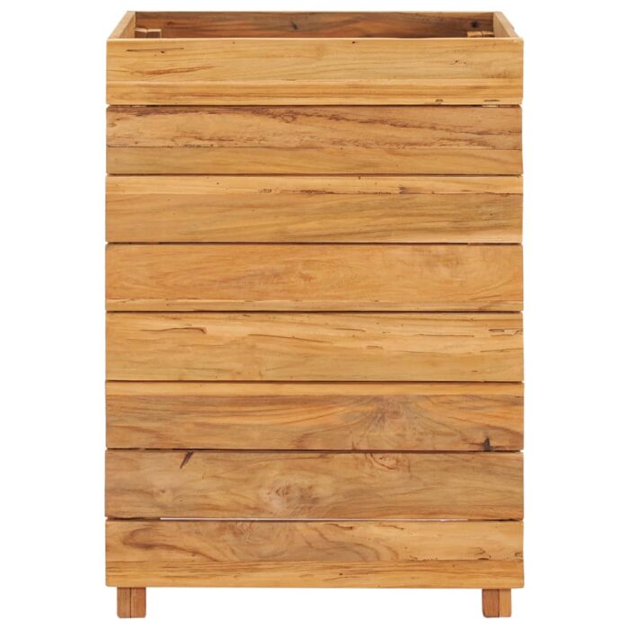 Lit surélevé 50x40x72 cm bois de teck recyclé et acier – Image 2