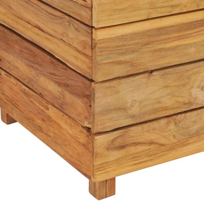 Lit surélevé 50x40x72 cm bois de teck recyclé et acier – Image 6