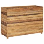 Lit surélevé 100x40x72 cm bois de teck recyclé et acier – Image 10