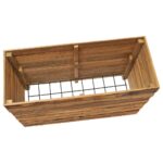 Lit surélevé 100x40x72 cm bois de teck recyclé et acier – Image 4