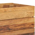 Lit surélevé 100x40x72 cm bois de teck recyclé et acier – Image 6
