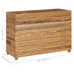 Lit surélevé 100x40x72 cm bois de teck recyclé et acier – Image 8
