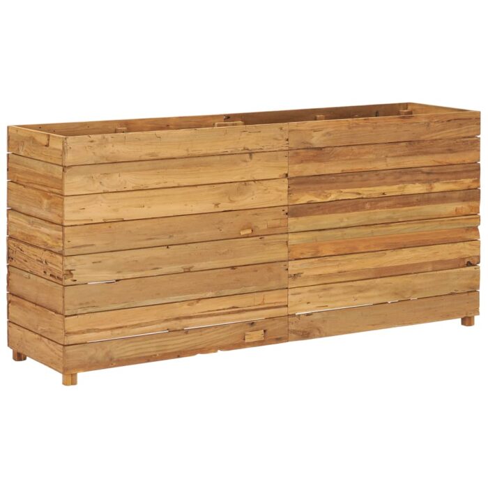Lit surélevé 150x40x72 cm bois de teck recyclé et acier – Image 10