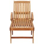Chaise longue avec table Bois de teck solide – Image 4