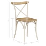 Chaises à dossier croisé lot de 4 blanc bois de manguier massif – Image 10