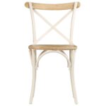 Chaises à dossier croisé lot de 4 blanc bois de manguier massif – Image 3
