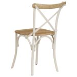 Chaises à dossier croisé lot de 6 blanc bois de manguier massif – Image 4
