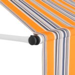 Auvent rétractable manuel 100 cm Rayures jaunes et bleues – Image 2