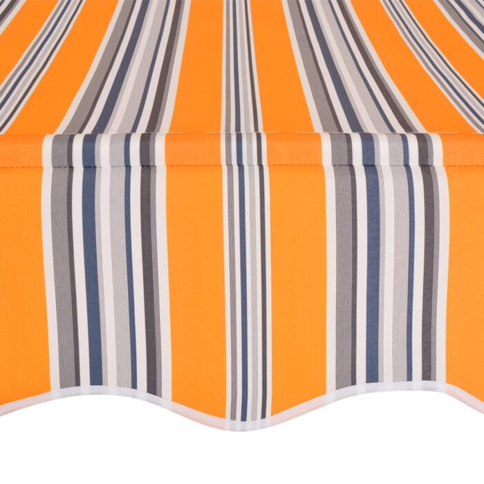 Auvent rétractable manuel 100 cm Rayures jaunes et bleues – Image 3