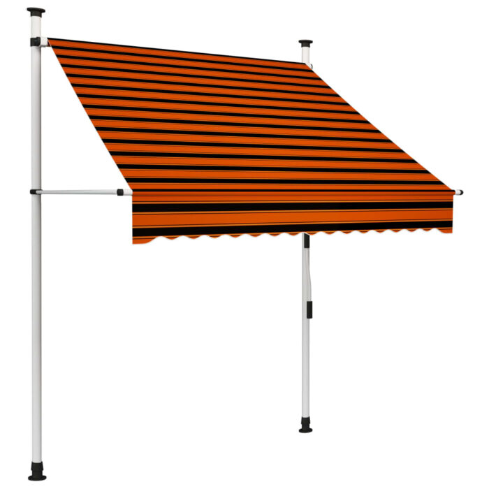 Auvent manuel rétractable 150 cm Orange et marron – Image 1