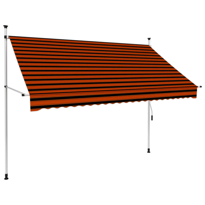 Auvent manuel rétractable 250 cm Orange et marron – Image 1