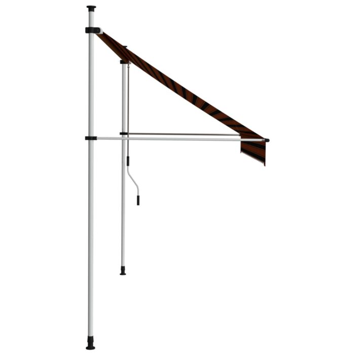 Auvent manuel rétractable 250 cm Orange et marron – Image 2