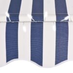Auvent manuel rétractable avec LED 150 cm Bleu et blanc – Image 4