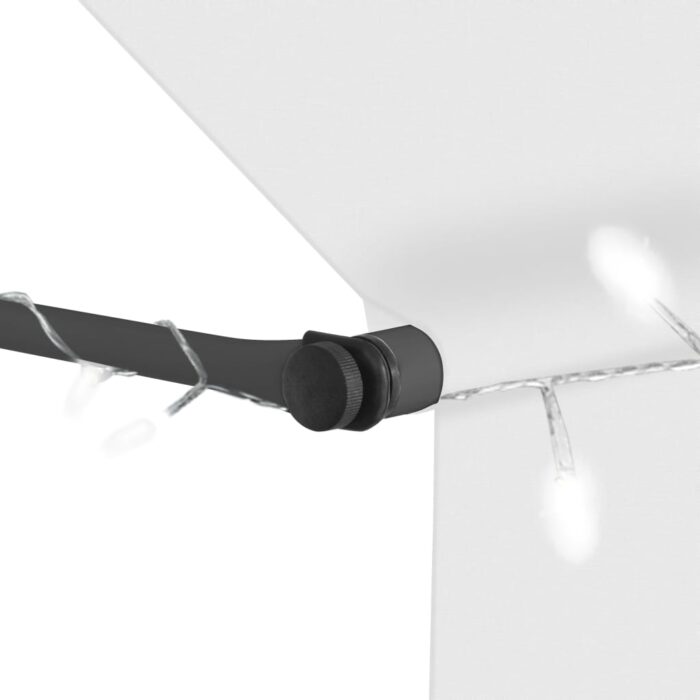 Auvent manuel rétractable avec LED 300 cm Crème – Image 4