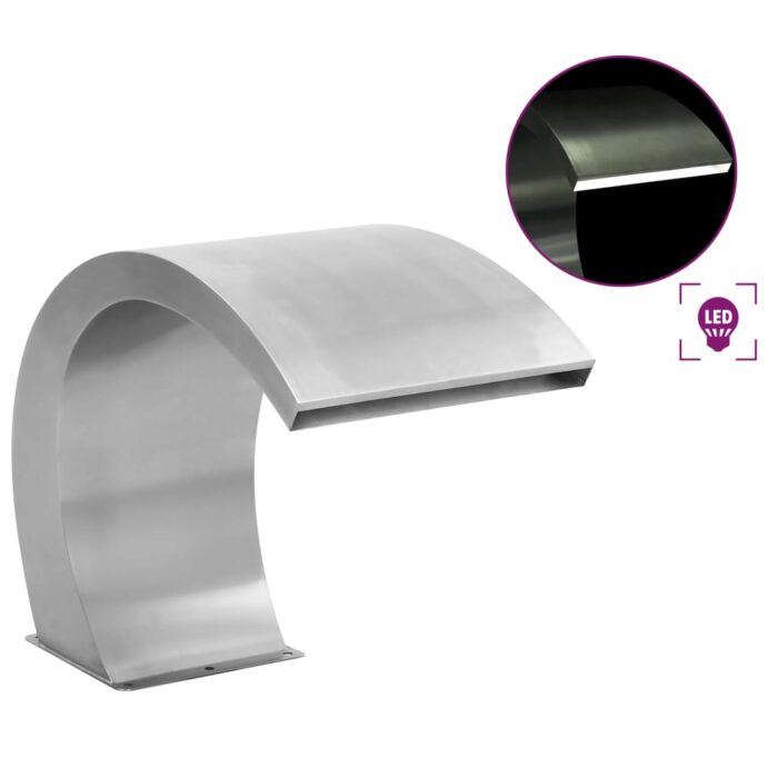 Fontaine de piscine avec LED Acier inoxydable 30x60x45 cm – Image 1