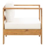 Chaise de jardin avec coussin Crème Bois d'acacia solide – Image 2