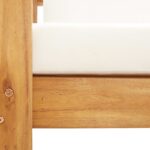 Chaise de jardin avec coussin Crème Bois d'acacia solide – Image 4