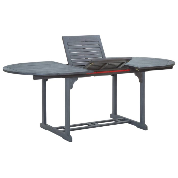 Table de jardin Gris 200x100x75 cm Bois d'acacia massif – Image 1