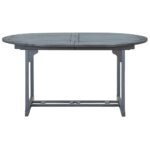 Table de jardin Gris 200x100x75 cm Bois d'acacia massif – Image 2